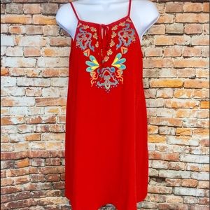 As U Wish Red Adjustable Spaghetti Strap Dress
